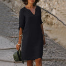 Vestido de mujer con escote en V en varios colores