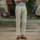 Pantalón de vestir de hombre con pinzas y cintura alta