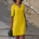 Vestido de mujer con escote en V en varios colores