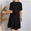 Vestido de verano de manga corta con escote en V