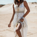 Vestido boho largo sin mangas con escote en V