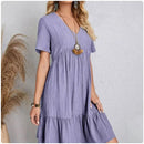 Vestido de verano de manga corta con escote en V