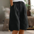 Shorts amplios de mujer con bolsillos y cintura sin botones