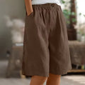 Shorts amplios de mujer con bolsillos y cintura sin botones
