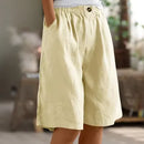 Shorts amplios de mujer con bolsillos y cintura sin botones