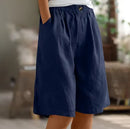 Shorts amplios de mujer con bolsillos y cintura sin botones