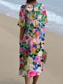 Vestido floral de verano para mujer de corte fluido