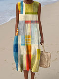 Vestido midi multicolor sin mangas para mujer