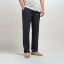 Pantalón de lino de hombre de pierna recta y corte relajado