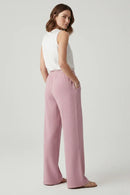 Pantalón palazzo de mujer con cordón ajustable y bolsillos laterales