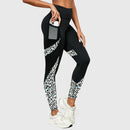 Pantalón deportivo de mujer de tiro alto con estampado leopardo