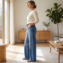 Jeans amplios de mujer de tiro alto y estilo retro