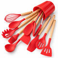 Kit de 12 Utensilios de Cocina Silvena con Recipiente a Juego — Vista de la variante Rojo