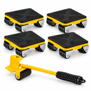 Kit para Mover Muebles — Palanca + 4 Plataformas con Ruedas — Foto de la oferta completa