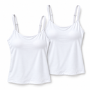 [PACK DE 2] Tops Blancos de Tirantes con Copas Integradas — Foto de la oferta completa