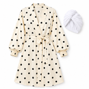 Bata de Lunares con Cinta de Amarre + REGALO: Turbante para el Cabello — Foto de la oferta completa