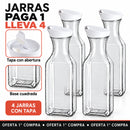 PAGA 1, LLEVA 4 — Jarras transparentes completas con tapa — Oferta completa · Andrea & Santiago — OFERTA 1° COMPRA