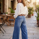 Jeans amplios de mujer de tiro alto y estilo retro