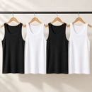 Pack ilustrativo de 4 camisetas sin mangas: negro y blanco. Color y talla se eligen por prenda.