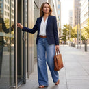 Jeans amplios de mujer de tiro alto y estilo retro