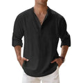 Camisa casual de hombre de mezcla de algodón y lino