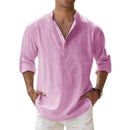 Camisa casual de hombre de mezcla de algodón y lino