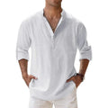 Camisa casual de hombre de mezcla de algodón y lino