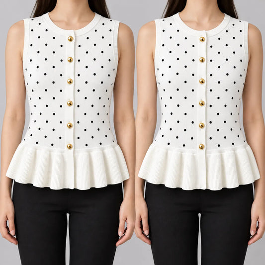 Pack De 2 Chalecos De Punto Con Bajo Peplum — Vista Principal Mobile V2
