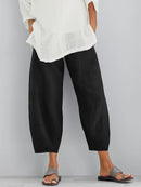 Pantalón corto de algodón para mujer con cintura elástica