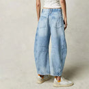 Jeans de mujer de tiro alto con pierna de corte barril