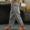 Pantalón de mujer de cintura alta con detalles laterales
