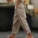 Pantalón de mujer de cintura alta con detalles laterales