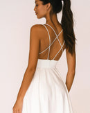 Vestido midi de fiesta con tirantes finos ajustables