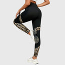 Pantalón deportivo de mujer de tiro alto con estampado leopardo