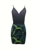 Conjunto de body ajustado y falda de estampado floral para mujer