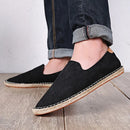 Alpargatas de lona para hombre sin cordones con borde tejido