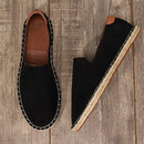 Alpargatas de lona para hombre sin cordones con borde tejido