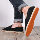 Alpargatas de lona para hombre sin cordones con borde tejido