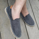 Alpargatas de lona para hombre sin cordones con borde tejido