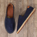 Alpargatas de lona para hombre sin cordones con borde tejido