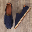 Alpargatas de lona para hombre sin cordones con borde tejido