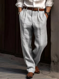 Pantalón recto de hombre con doble pliegue delantero