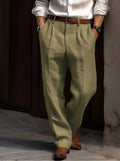 Pantalón recto de hombre con doble pliegue delantero