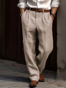 Pantalón recto de hombre con doble pliegue delantero