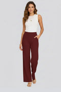 Pantalón ancho de mujer de tiro alto sin cierre visible
