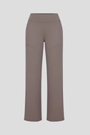 Pantalón ancho de mujer de tiro alto sin cierre visible