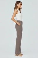 Pantalón ancho de mujer de tiro alto sin cierre visible