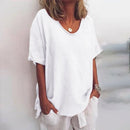 Camiseta lisa de mujer con cuello redondo