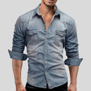 Camisa de hombre de estilo vaquero con bolsillos