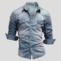 Camisa de hombre de estilo vaquero con bolsillos